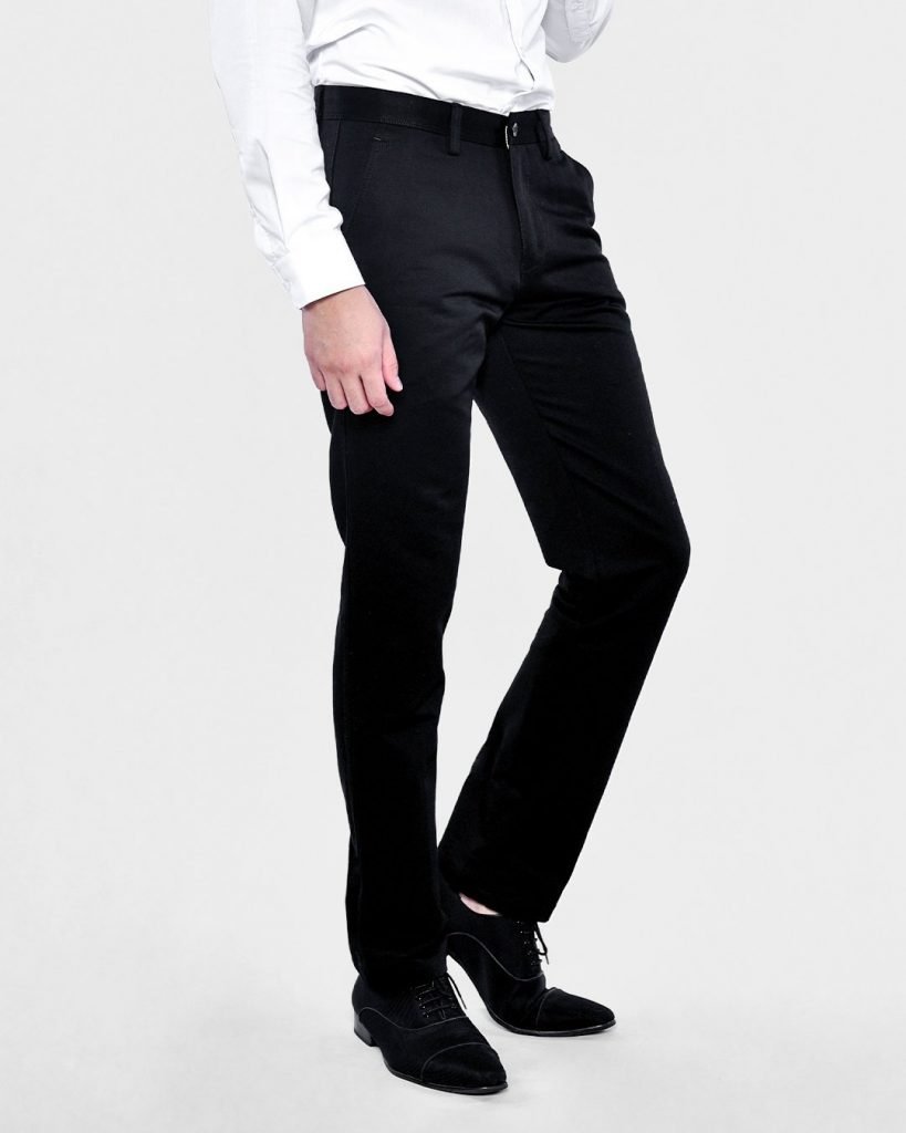 Modern Tapered Fit Khaki Pants (Flex Stretch) - Black - Men's Clothing ...