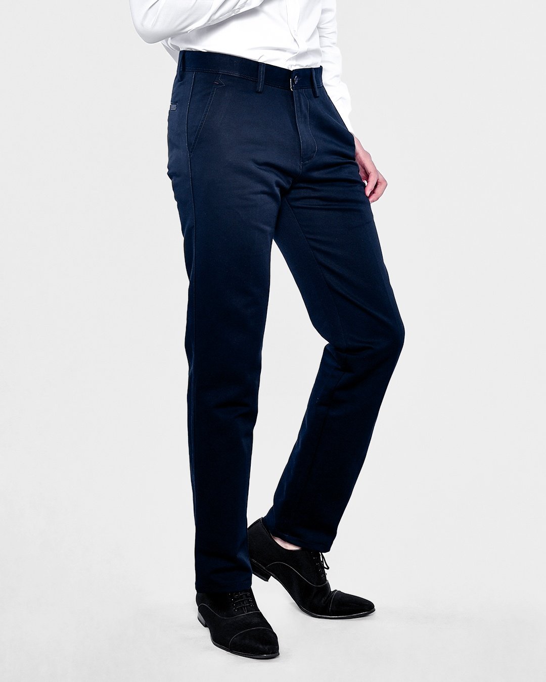 Modern Tapered Fit Khaki Pants (Flex Stretch) - Navy Blue - Men's ...